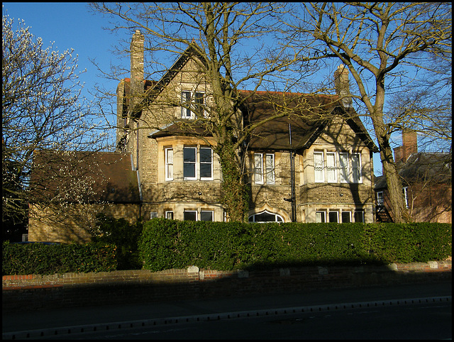 house in the evening sun