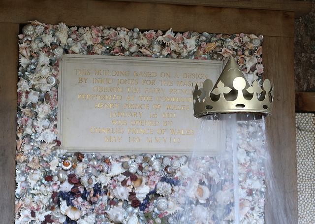 Crown on a waterspout in a shelly grotto