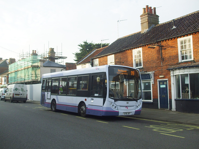 DSCF9909 First Norfolk and Suffolk 45117 (ST58 JPT) (MX58 VCN) in Southwold - 25 Sep 2017