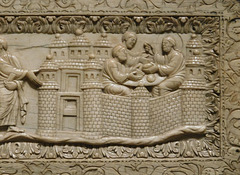 Detail of a Plaque with Scenes at Emmaus in the Cloisters, October 2017