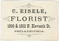 C. Eisele, Florist, Philadelphia, Pa. (Back)