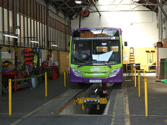 Ipswich Buses 83 (KX58 GUW) in the garage workshop - 8 Jul 2022 (P1120184)