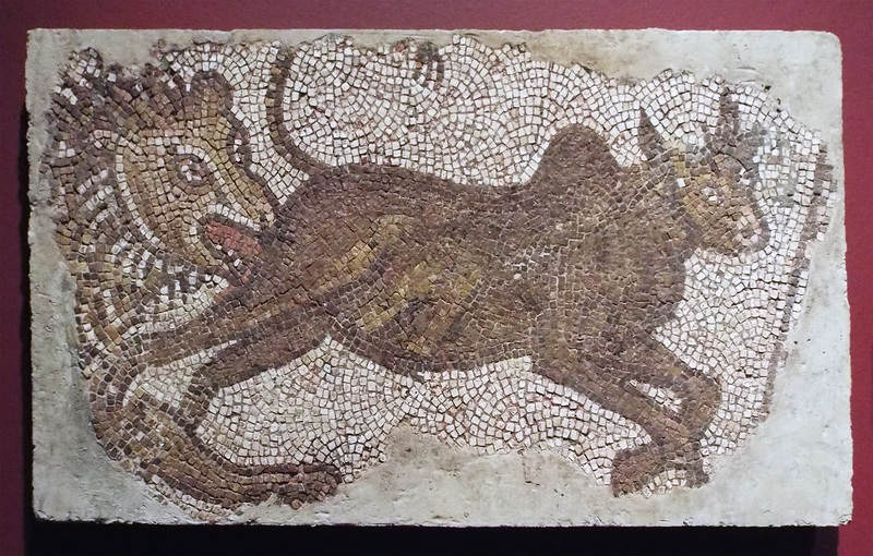 Lion Chasing a Bull Mosaic from Syria in the Getty Villa, June 2016