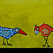 Bird conversation on the wall