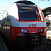 Triebwagenkomposition der ÖBB  auf Probefahrt im Bahnhof Burgdorf