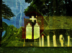 Sadly neglected Chapel of Rest and Lychgate in Wallsend Old Cemetery