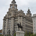 Liverpool, Edward VII Statue and Royal Liver Building