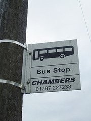 DSCF0280 Chambers and Son bus stop sign - 7 Nov 2017
