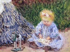 Detail of Camille Monet and Child in the Artist's Garden at Argenteuil by Monet in the Boston Museum of Fine Arts, January 2018