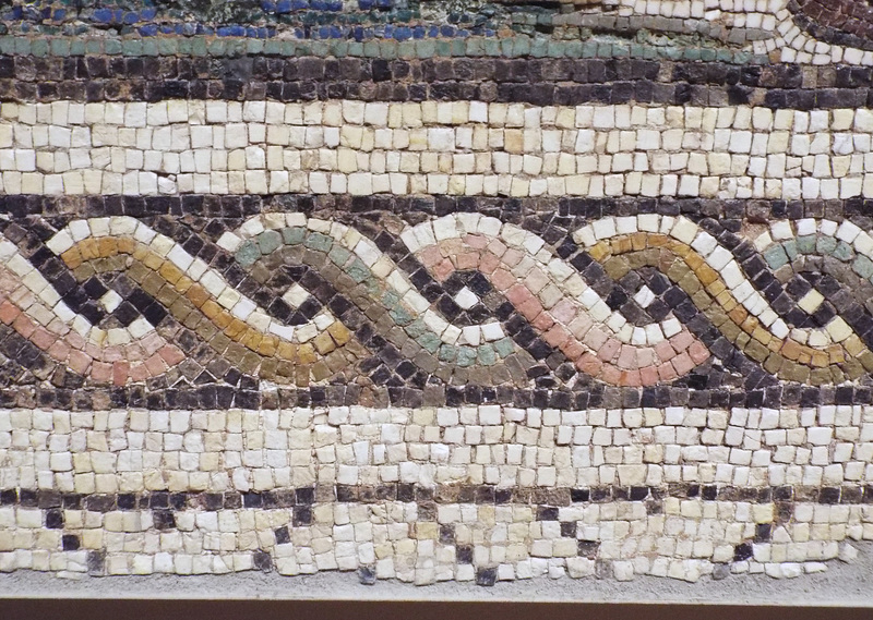 Detail of the Lion Attacking an Onager Mosaic in the Getty Villa, June 2016