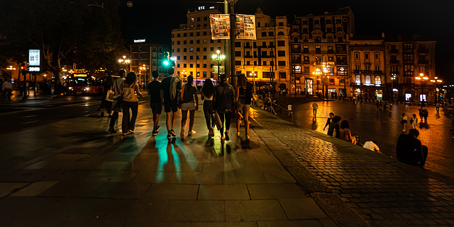 Ambiente nocturno en Bilbao