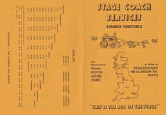 Stage Coach Scotland-London timetable leaflet Summer 1981 - side 1 of 2
