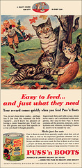 Puss'N Boots Cat Food Ad, 1953