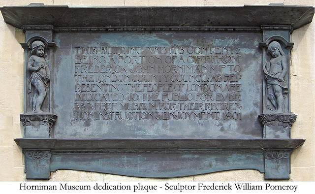 Plaque detailing the gift of the museum to the people of London 1901
