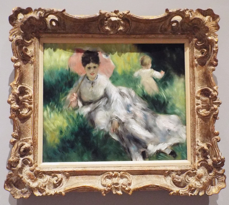 Woman with a Parasol and a Child on a Sunlit Hillside by Renoir in the Boston Museum of Fine Arts, January 2018