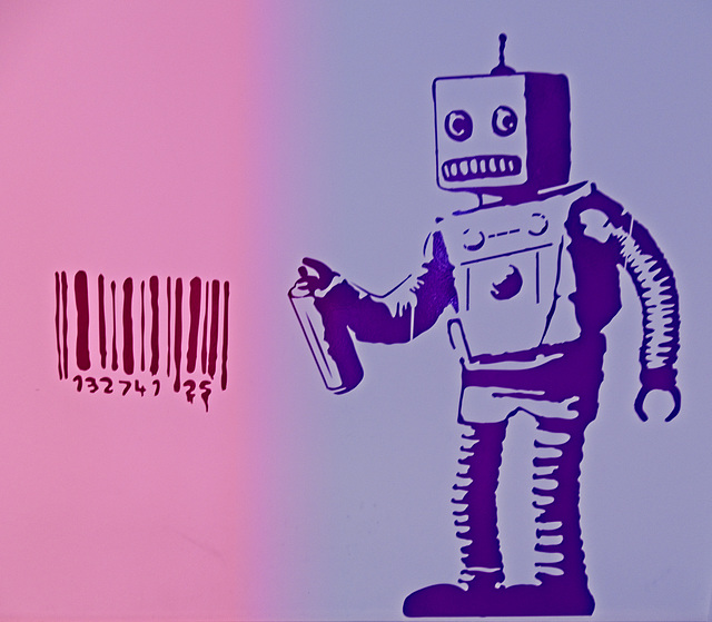 Robot with Bar Code