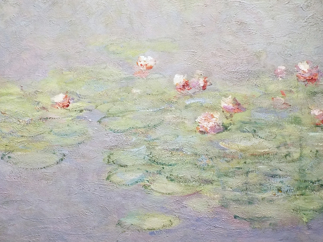 Detail of Water Lilies by Monet in the Boston Museum of Fine Arts, January 2018