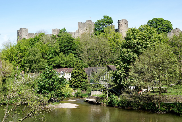 Ludlow Castle, CSons Cafe and Dinham Millennium Green by the River Teme