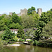 Ludlow Castle, CSons Cafe and Dinham Millennium Green by the River Teme