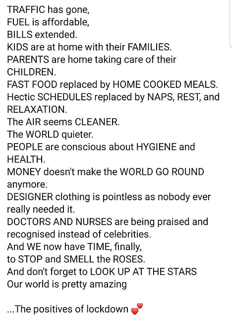 cvd - lockdown positives ...