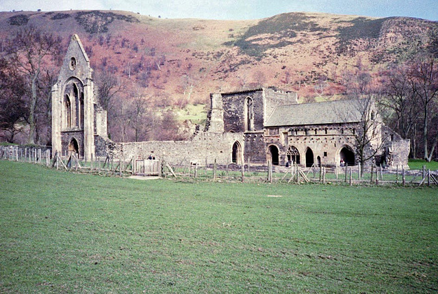 Remains of Valle Crucis Abbey. (Scan from February 1990)