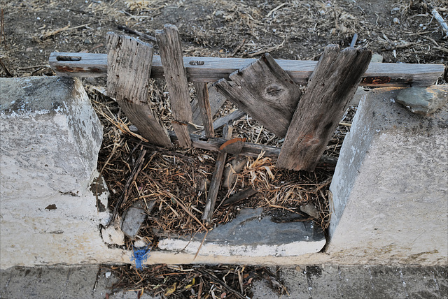 Penedos, Fence's end of life...and blue rope remain... like memories