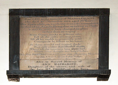 Memorial to Maria and Ann Katherine Grant, Holy Trinity, Boar Lane, Leeds