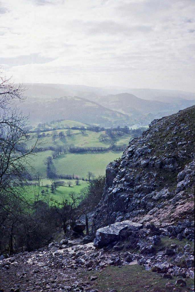 The path up Creigiau Eglwyseg. (Scan from February 1990)