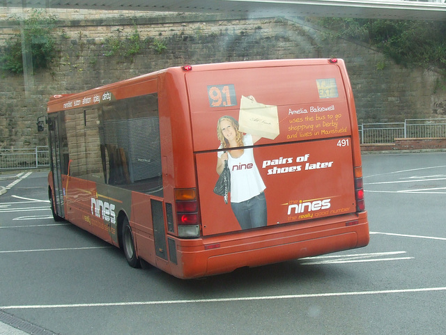 DSCF5120 Trent Barton (trentbarton) 491 (YJ11 EKT) in Mansfield - 10 Sep 2016