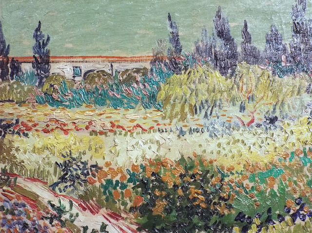 Detail of Garden at Arles by Van Gogh in the Metropolitan Museum of Art, July 2023