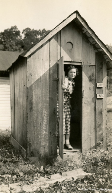 Woman in the Outhouse at Creek Run Farm