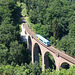 Hunsrückbahn Hubertusviadukt Boppard, diesmal mit Bahn
