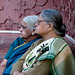 Agra- Two Serious Ladies at the Taj Mahal