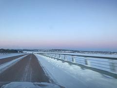 driving home at dusk