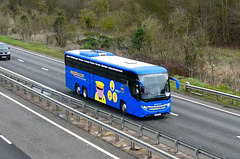 Freestones Coaches (Megabus contractor) YT68 GXM on the A11 near Kennett - 6 Mar 2019 (P1000550)