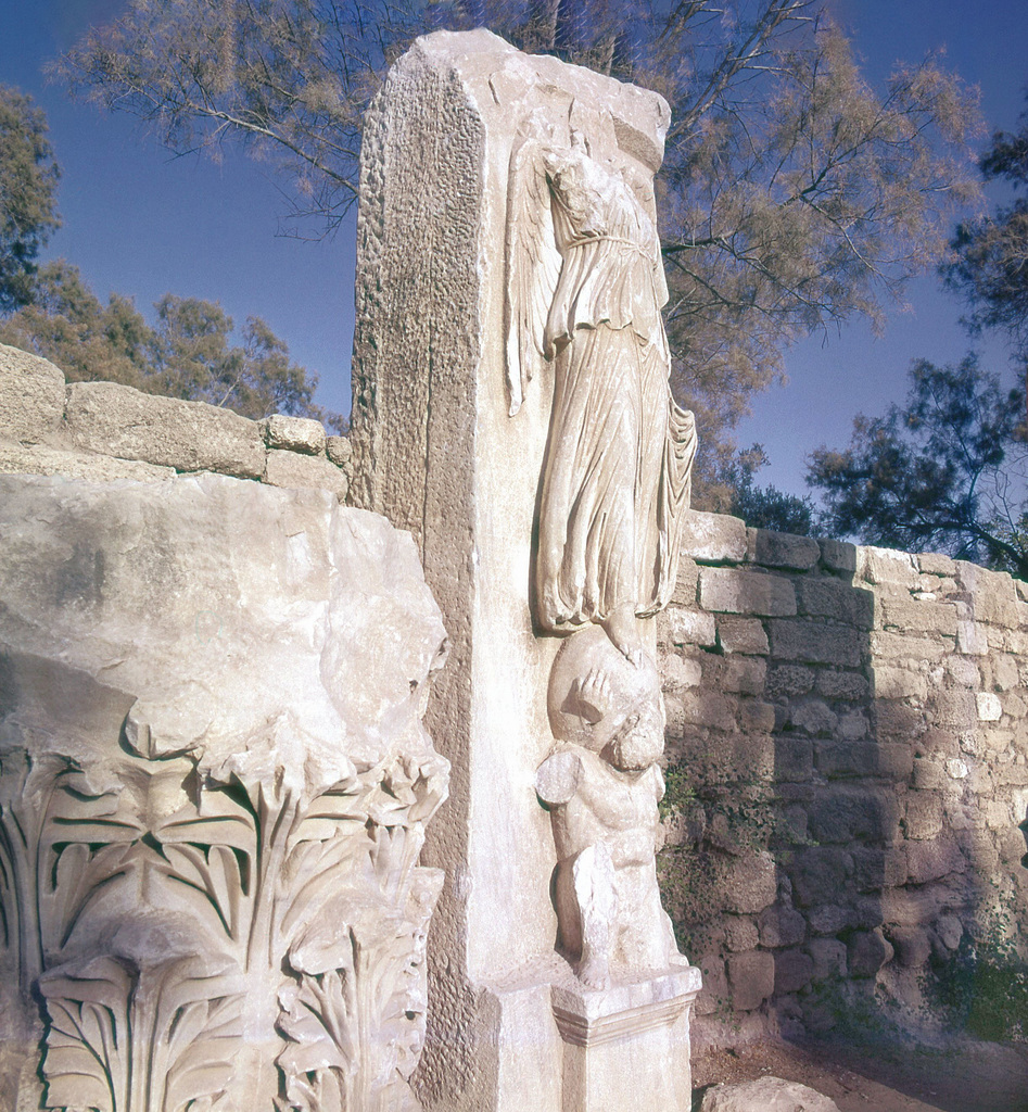 The destroyed winged victory in Ashkelon in 1972