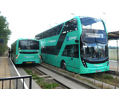 Stagecoach East 21311 (BV18 YCA) and 13910 (BU69 XYL) at Swavesey - 9 Sep 2025 (P1220277)