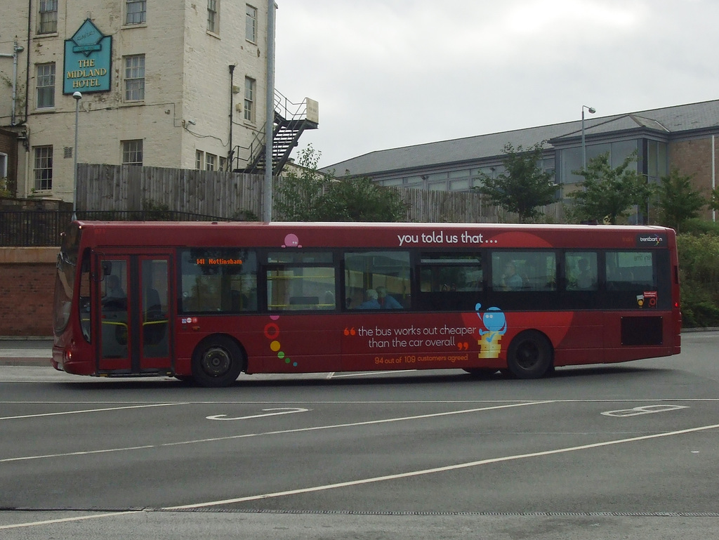 DSCF5113 Trent Barton (trentbarton) 671 (FJ55 AAF) in Mansfield - 10 Sep 2016