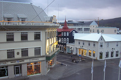 Akureyri At Midnight In June