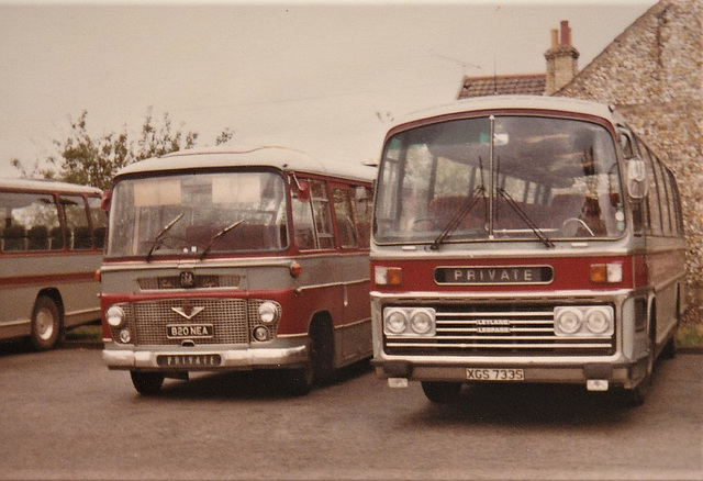 Morley's Grey 820 NEA and XGS 733S at West Row - Oct 1983 (837-18)