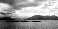 View into Glen Coe (view on black)