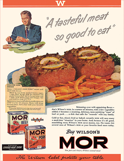 Mor Canned Meat Ad, 1950