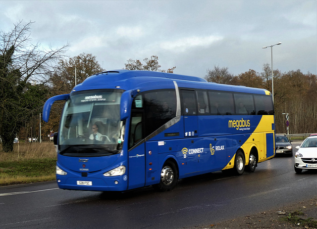 Freestone’s Coaches (Megabus contractor) S28 FSC at Fiveways, Barton Mills - 12 Dec 2021 (P1100191)