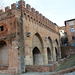 Italy, Siena, The Facade of Fontebranda Fountain with Four Lions