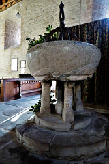 bredwardine church, herefs.,c12 font in the late c11 nave