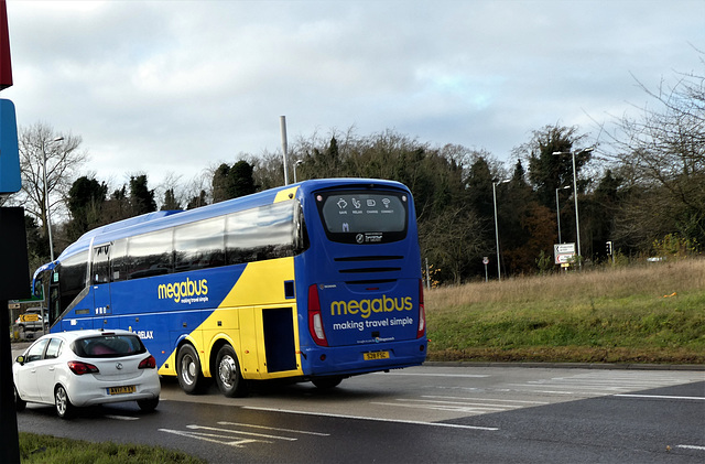 Freestone’s Coaches (Megabus contractor) S28 FSC at Fiveways, Barton Mills - 12 Dec 2021 (P1100192)