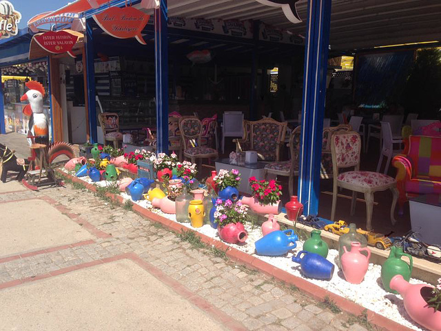 Very colourful ice-cream parlour on the seafront