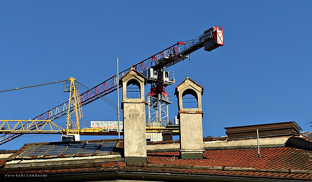 chimneys and cranes