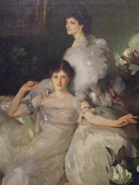 Detail of The Wyndham Sisters by Sargent in the Metropolitan Museum of Art, August 2010