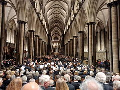 Salisbury Cathedral.The performance is about to start